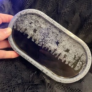 Halloween Graveyard Resin Decor Tray